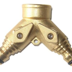 BRASS DUAL TAP OUTLET WITH SHUT-OFF VALVES GW154-0